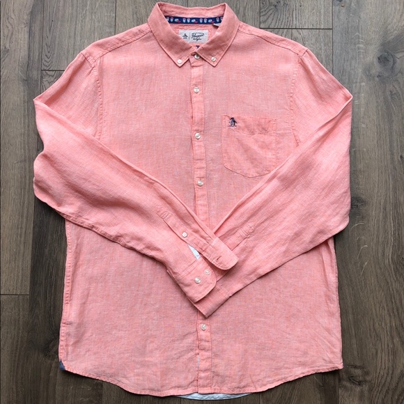 Original Penguin Other - NWOT Original Penguin Mens Linen Slim Fit Shirt L